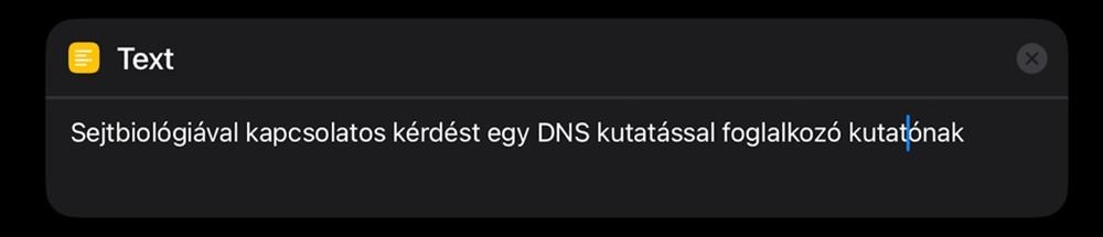 Text: Sejtbiológiával kapcsolatos kérdést egy DNS-kutatással foglalkozó kutatónak