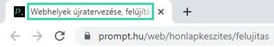 A page title HTML elem megjelenése a böngészőfülön